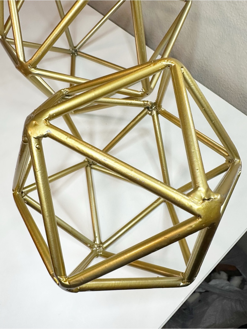 Gold Decorative Metal Geometric Sphere Accent - Gold - Picture 4 of 7